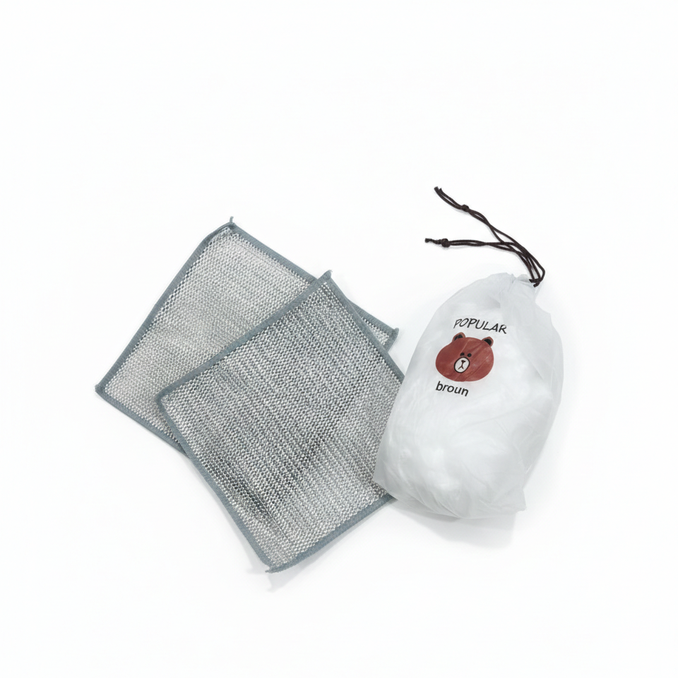 Kitchen Combo Deal – Metal Wire Cleaning Cloths & Bear Food Cover (3-Piece Set)
